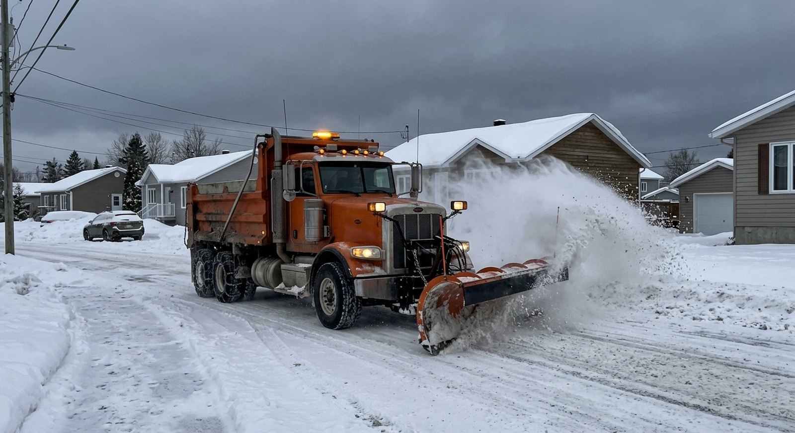 Chantier de déneigement municipal Amos Abitibi